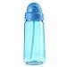 Water Bottle, Merit Straw Cups with Sliding Lid And Pop-up Straw For Baby, Toddler, Kids Drinking , Travel And School Bottle, BPA free, Leak Proof, Crash Proof, High Temperature Resistance (Blue)