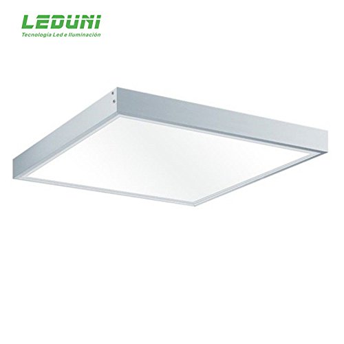 LEDUNI Kit Marco de superficie de Panel 60×60 Blanco Marco Panel LED Empotrable Kit de Superficie Panel 60X60 Marco de Montaje Superficie Borde Blanco
