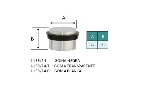 Evi Herrajes i-199/24-b Türstopper mit Gummifuß, matt (Edelstahl)-weiß - 2
