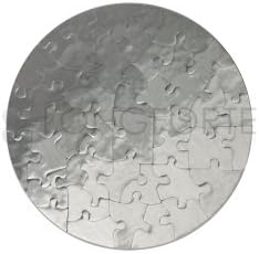 Longforte 10 x Round Cardboard Metallic Effect Jigsaw Puzzle - Silver
