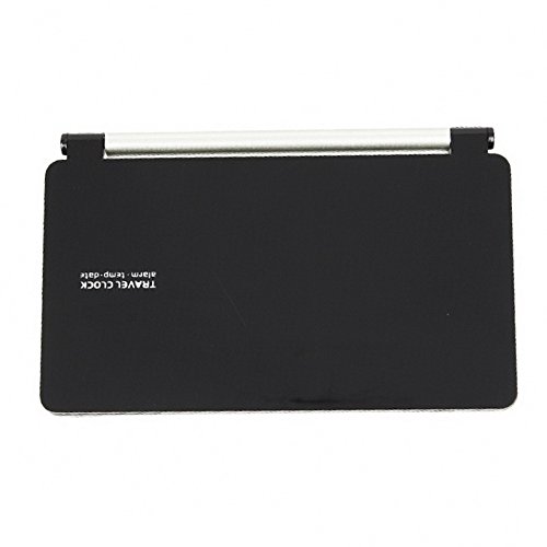 Goliton® Digitale Große LCD-Anzeige Travel Schreibtisch Wecker Uhrzeit Datum Thermometer Kalender Snooze – Schwarz - 4