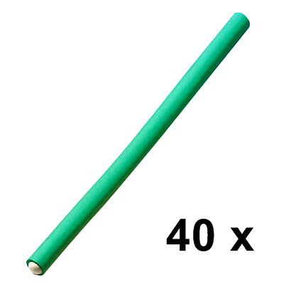 Papilotten – Flex-Wickler Set 40 Stck. + Kosmetiktasche – 8 mm grün - 2