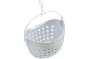 culiclean Peg Basket for Clothes Pegs for Washing Line/Laundry Pegs 1 Basket white with grey Handle, with Hanger, Alternative to Peg Bag