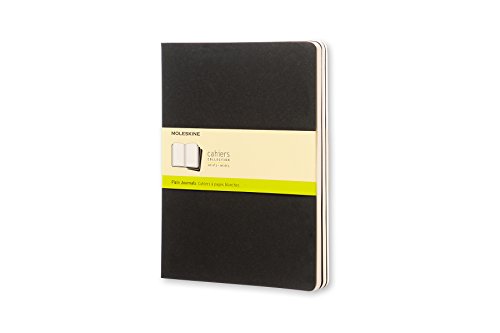 Moleskine Set de 3 cahiers pages blanches Très grand format Couverture souple 19 x 25 cm Noir