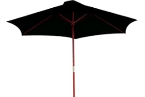 Kingfisher 2.4m Wooden Black Garden Parasol