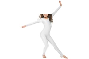 R&N FASHIONS - Girls Shiny Nylon Long Sleeve Stirrup Catsuit - Full Body - Leotard – Performance Wear- Comfortable Fit - Perfect for Dance, Ballet, Gymnastics