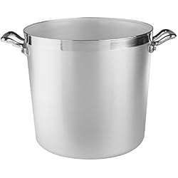Pentole Agnelli Poêle cylindrique en Aluminium BLTF, avec 2 poignées en Acier Inoxydable - argenté 30 cm Argent