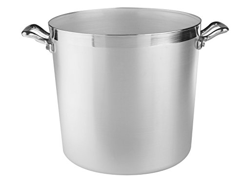 Pentole Agnelli Poêle cylindrique en Aluminium BLTF, avec 2 poignées en Acier Inoxydable - argenté 30 cm Argent