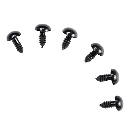 Fafada 100stk Schwarz 6mm-12mm Sicherheitsaugen Teddyzubehör für Kuscheltiere Kunststoff Puppen DIY - 6