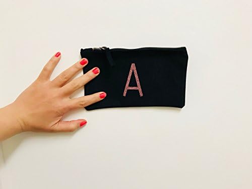 Monogram Purse / Makeup Bag / Pencil Case - Monogrammed Purse in Rose Gold Glitter