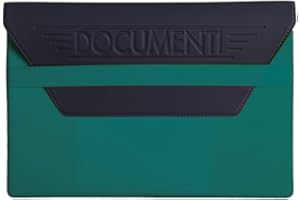 ONE SHOP DI BRACALENTE PIERO ONE SHOP Portadocumenti Auto con Pattina Blu Chiusura con Pattina Porta Libretto Assicurazione Marcatura Neutra a Secco Elegante e Compatto (Verde)