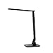 Produktbild Liqoo® 11W dimmbar LED Schreibtischlampe Schreibtischleuchte Tischlampe 4 Modi 5 Helligkeitsstufen mit eingebautem USB-Anschluss zum Aufladen von Smartphon, Mp3 in Schwarz