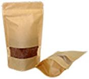 50 Small High Quality Kekstüten Kraft &amp; with Viewing Window, Resealable