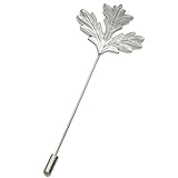 Material: Metal Broche Pin Alfiler Forma Hoja de Arce Color Plata Decoración para Traje Camisa Corbata de Hombre