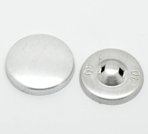 25 Sets Aluminium Tone Backs Cover Metal Buttons 14mm/19mm/24mm (24mmx24mm(1"x1"))