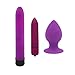 Price comparison product image Adult Toy Set 3PCS/Set 10 Modes Mini Bullet&Multispeed Magic WandFor Women&Big Plug Porn Toys for Men,Purple,Mas-turbator sexttoy Exe