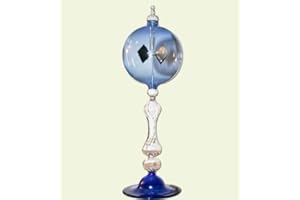 Lauschaer Glaskunst Lichtmühle auf venezianischem Glasfuß (Blau)