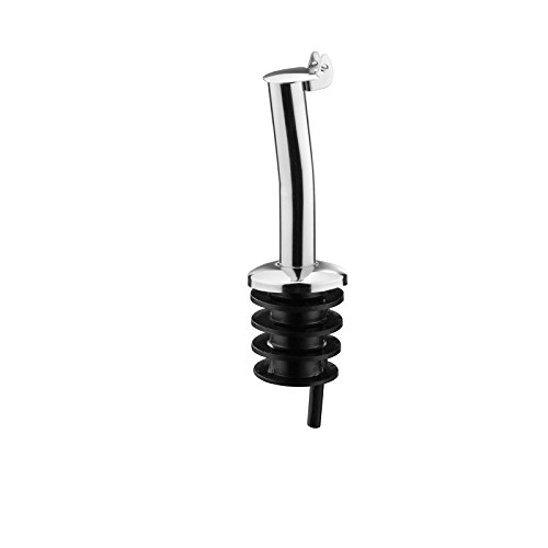 Westmark 2 Spirituosen-Ausgießer für Flaschen, Mit Klappe und Luftröhrchen, Kunststoffkorken, Rostfreier Edelstahl, Inox-Standard, Schwarz/Verchromt, 45522280