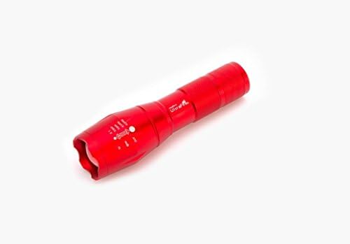 Top Shop Military LED Torch 5 x 15 cm white light up to 1 km Red