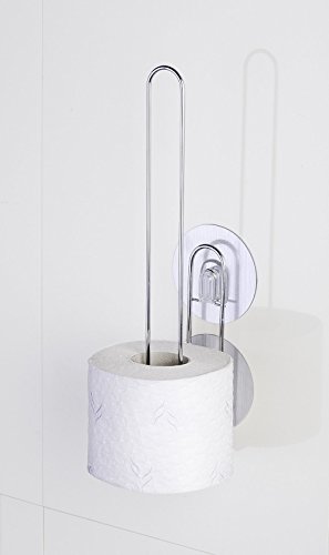 WENKO 22209100 Static-Loc Wand-Ersatzrollenhalter Osimo – Befestigen ohne bohren, Stahl, 8 x 33 x 11 cm, Chrom - 4