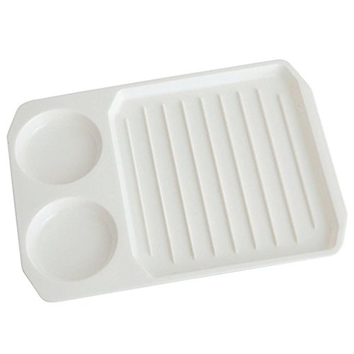 Zerototens Breakfast Pan Baking Tray,Microwave Cookware Creative Bacon And Egg Rack Bacon Tray Baking Tray (25.5*20*2cm, white)