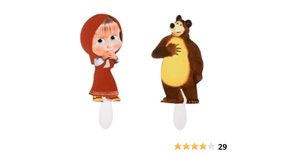 Chocodic Lot De 2 Sujet Azyme Comestible Decor Pour Gateau Theme Masha Et Michka Pour Decoration De Gateau Anniversaire Topper Masha Hauteur 9 5 Cm Amazon Fr Epicerie