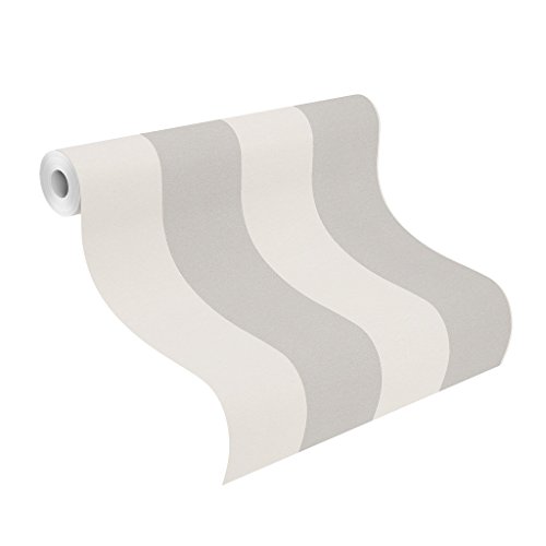 Tapete Rasch Just me! 2014 Tapete 286632 Streifen weiß silber