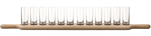 LSA International 77 cm Grand Vodka Set and Oak Paddle, Clear