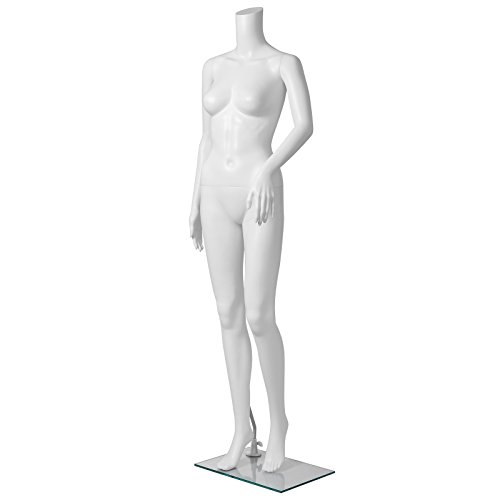 Songmics weibliche Schaufensterpuppe Schaufensterfigur weiß Mannequin ohne Kopf aus PE-Plastik MPLM21 - 5