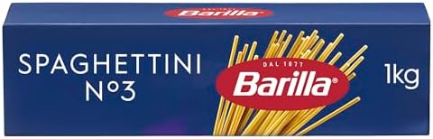 Barilla Pasta Spaghettini N.3, Pasta Lunga di Semola di Grano Duro, I Classici, Tempo di Cottura 5 Minuti, Confezione 1 kg
