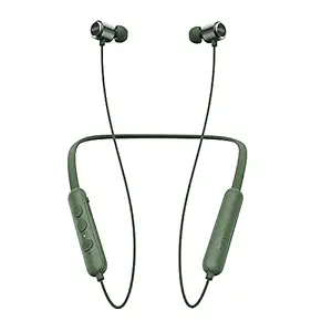 Mivi Collar Flash Bluetooth Earphones. Fast Charging Wireless Earphones with mic, 24hrs Battery Life, HD Sound, Powerful Bass, Made in India Neckband - Green