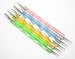 Well-Goal Colorful Rhinestones 1pcs Nail Art Tweezer and 5pcs 2 Way Marbleizing Dotting Pen Set
