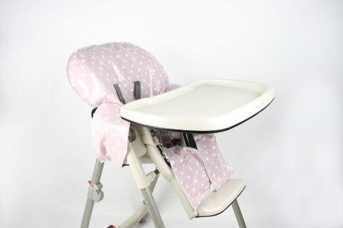 High Chair Cover - wipe clean oilcloth by Messy Me (Dusty Pink)