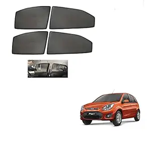 Kozdiko Premium Custom Fit Car Sun Shades Fix Curtains Non Magnetic Mesh Compatible for Ford Old Figo (2009-2014)