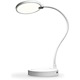 eeco Dimmable LED Desk Lamp with Two USB Charging Ports and 4000mAh Power Bank, Flexible and Rechargeable Gooseneck USB Table lamp with Touch Sensor Control for Studying and Reading