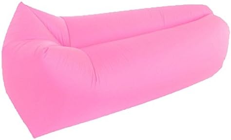 Portable Inflatable Lounger Inflatable Sofa, Waterproof Air Sofa Inflatable Lounger for Travelling, Camping, Hiking, Pool Floats, Beach, Sleeping, Backyard, Securing Stake and Carrying Bag (Pink)
