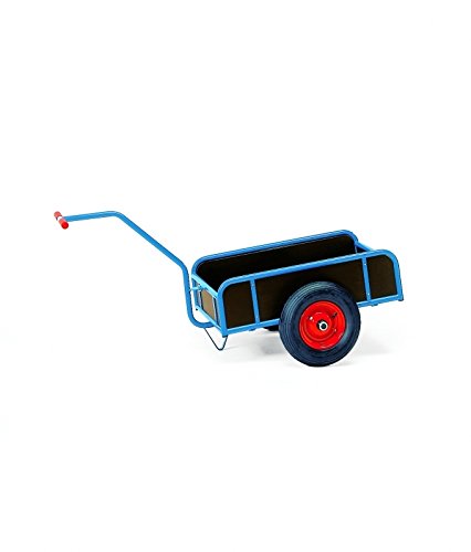 Fetra Transportgeräte mtmecm4 Schubkarre 1 Achse spritzwasserdicht, 795 mm x 445 mm Plattform, Rollen ø 260 mm x 85 mm, 680 mm Höhe