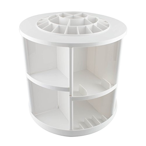 VENKON - Make Up Organizer Sortierkasten für Aufbewahrung von Kosmetik - 360 Grad drehbar - weiß