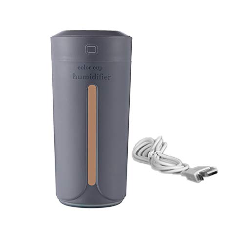 Humidificateur de lumière de bureau à domicile à ultrasons avec diffuseur d'air portatif, épurateur de désodorisant (couleur: gris)