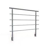 Kit complet garde-corps'Prêt-à-monter' Sogem Rondo RAL 7037 S 100% Aluminium - Kit Primo 120 cm