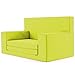 Produktbild 2 in 1 Kindersofa in Neongelb mit Waschbarem Überzug -Weich & Sicher Ausklapp Spielzeug Sessel Möbel Couch mit Bettfunktion Schlaf Matratze zum Auffalten für Kinder von 1-4