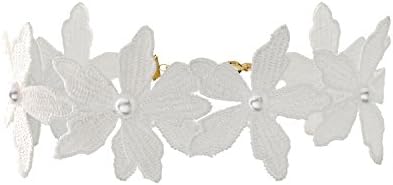Lace Pearl Choker Necklace White Flower Beaded Delicate Fashion Jewelry Gold Plated For Women Girls
