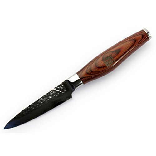 A.P. Donovan – Damast-Messer Küchenmesser Damastener Stahl Obstmesser Gemüsemesser Schälmesser Kochmesser 9cm – Pakkaholz - 5