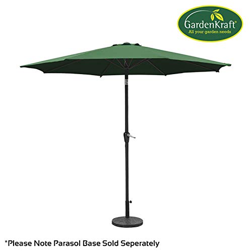 Benross 6 Rib Manivelle et Inclinaison Parasol, Vert foncé