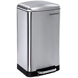 Songmics Poubelle de cuisine en acier inoxydable à pédale 30 L LTB01L