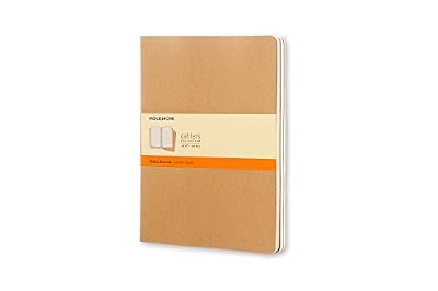Moleskine Cahier Journal - Ensemble de 3 Carnets de Notes Lignés, Couverture Cartonnée - Très Grand Format 19 x 25 cm - Papier Couleur Marron - 120 Pages