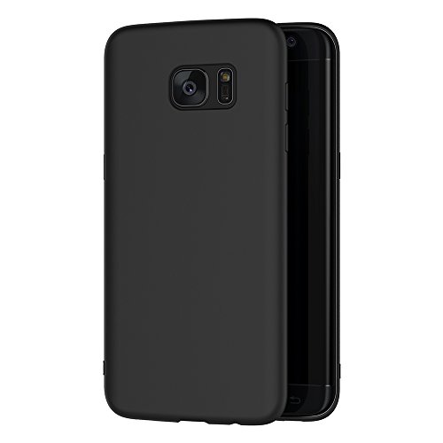 Funda Samsung Galaxy S7 Edge  AICEK Negro Silicona Fundas para Samsung S7 Edge Carcasa Galaxy S7 Edge Negro Silicona Funda Case  5 5  
