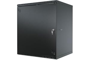 Stalflex Serveur Armoire Réseau 19 Pouces 12U 450mm Standard - Acier Robuste - Racks pour Ordinateur et Serveur - Armoire Informatique Compatible avec Serveur Rack et Baie de Brassage
