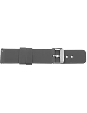 [Gesponsert]ACE Unisex-Armband Uhrenarmband Silikon Dornschließe aus Edelstahl Schnellwechselsystem 18mm grau