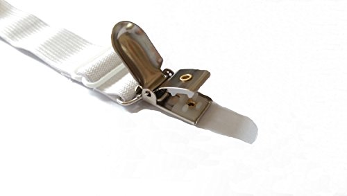 8Stk. (2 Pack) Verstellbare Bettlakenspanner Elastische Betttuchspanner Spannbettlakenhalter mit Metallklammern für 2 Bettlaken oder dünne Bettdecken (weiß) - 3